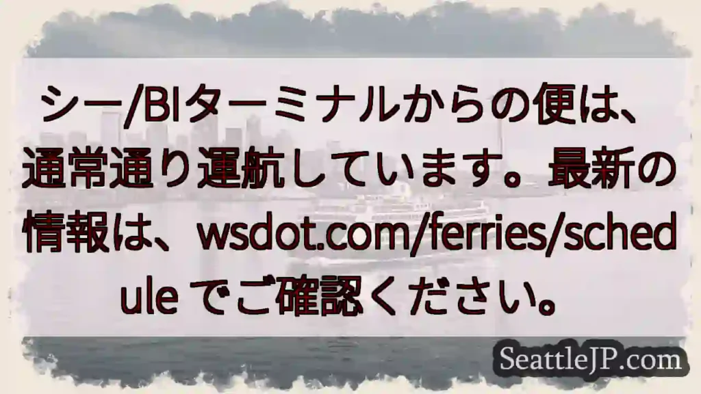 フェリー運航状況：通常通り