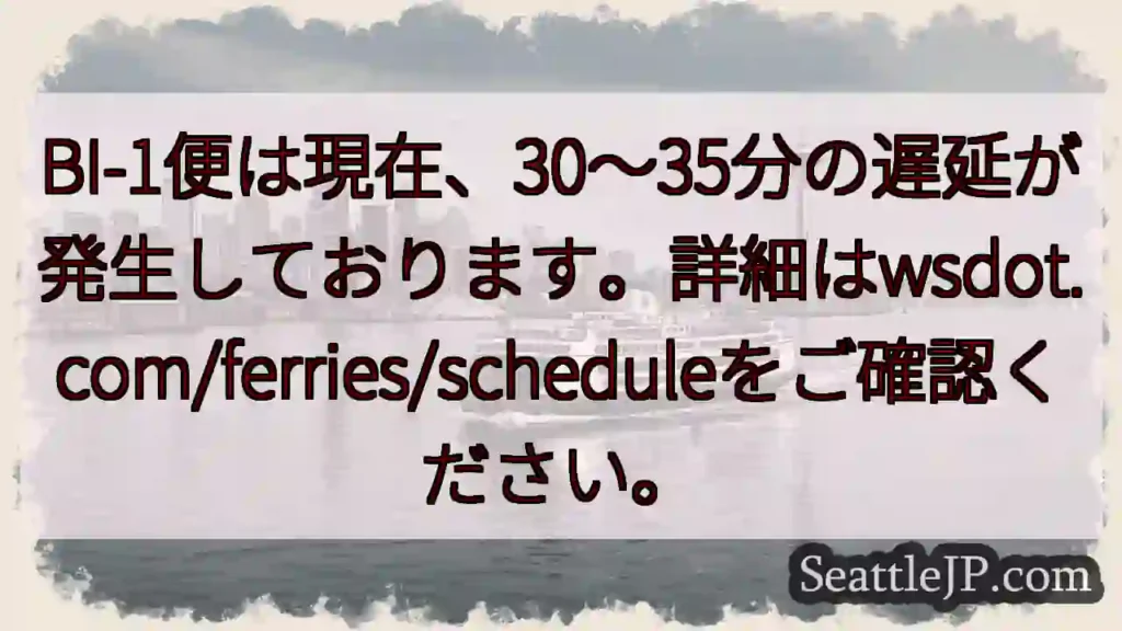 フェリー遅延：30～35分