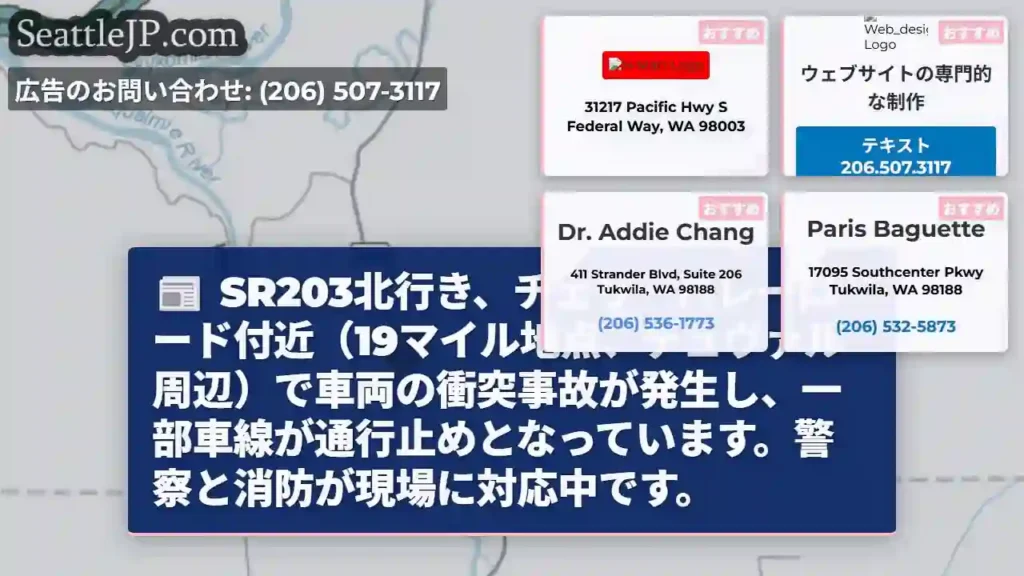 事故発生：SR203北行き