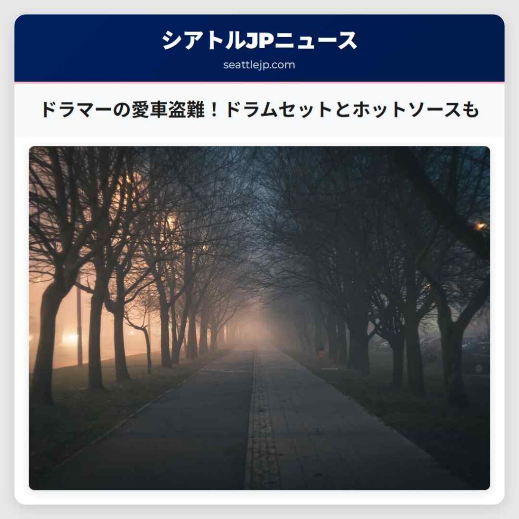 ドラマーの愛車盗難！ドラムセットとホットソースも