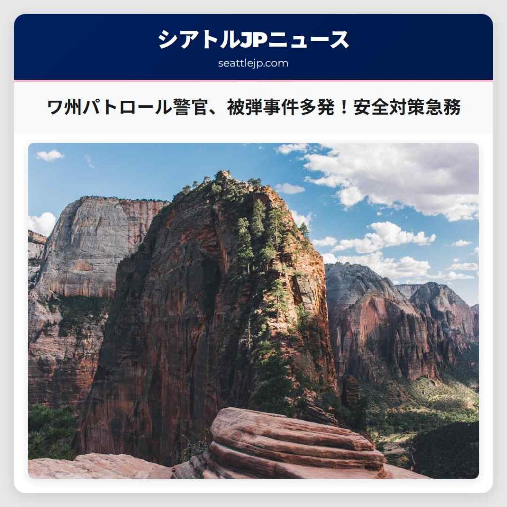 ワ州パトロール警官、被弾事件多発！安全対策急務