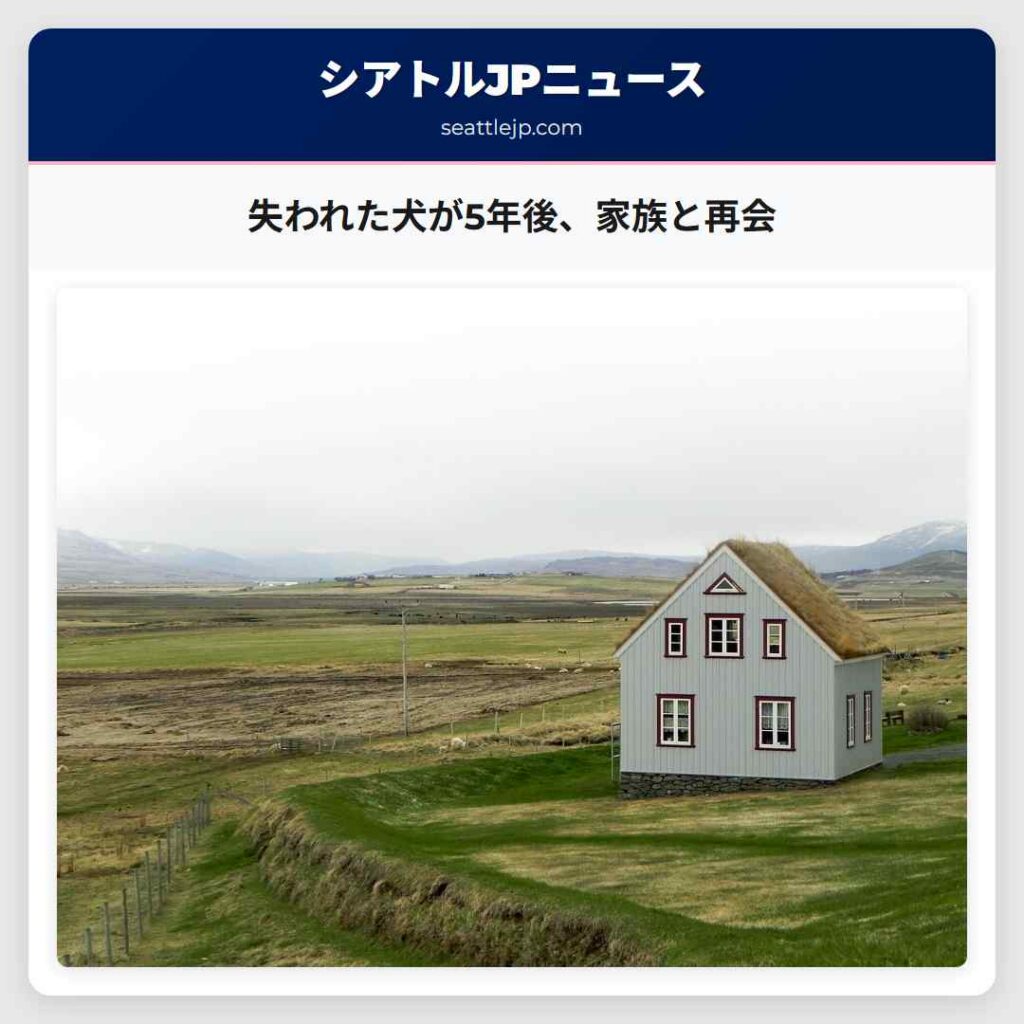 失われた犬が5年後、家族と再会
