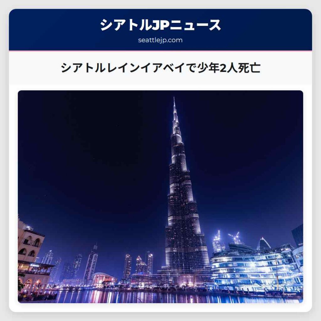 シアトルレインイアベイで少年2人死亡