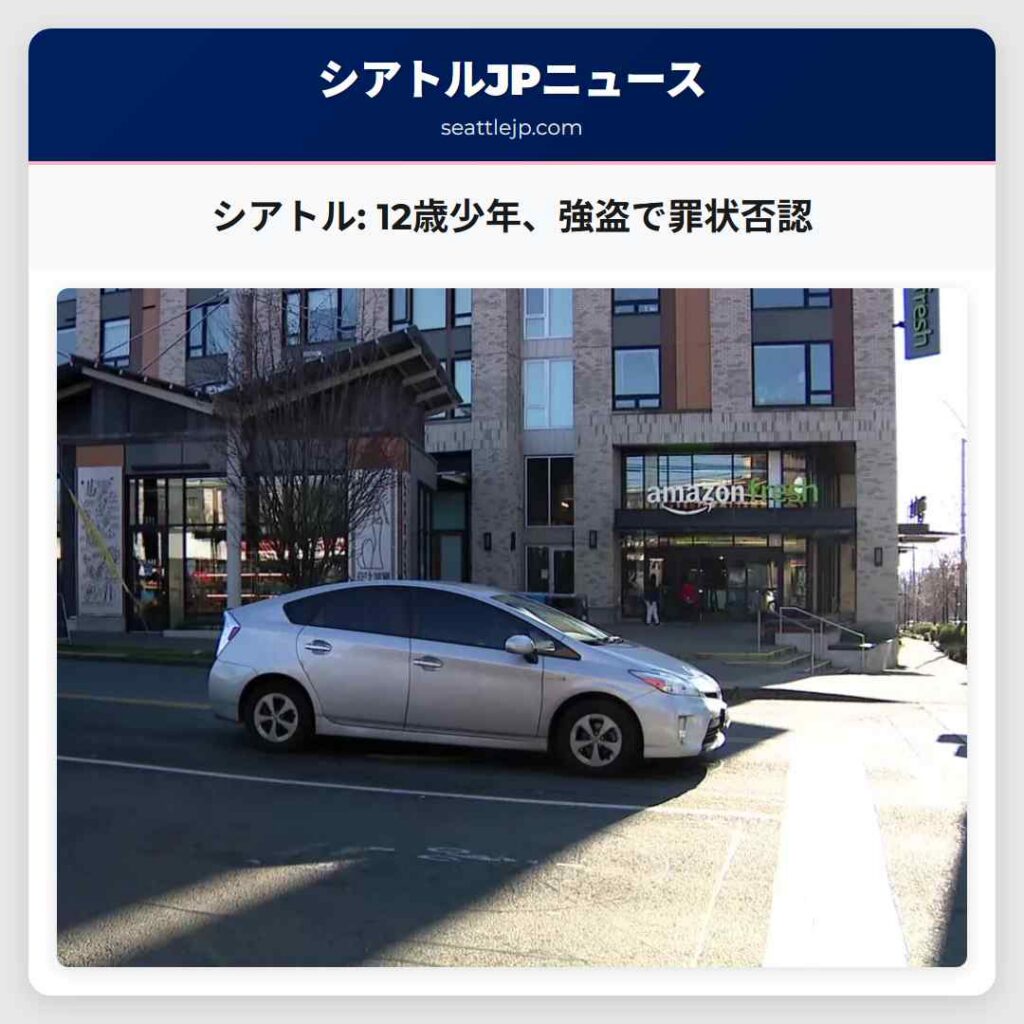 シアトル: 12歳少年、強盗で罪状否認
