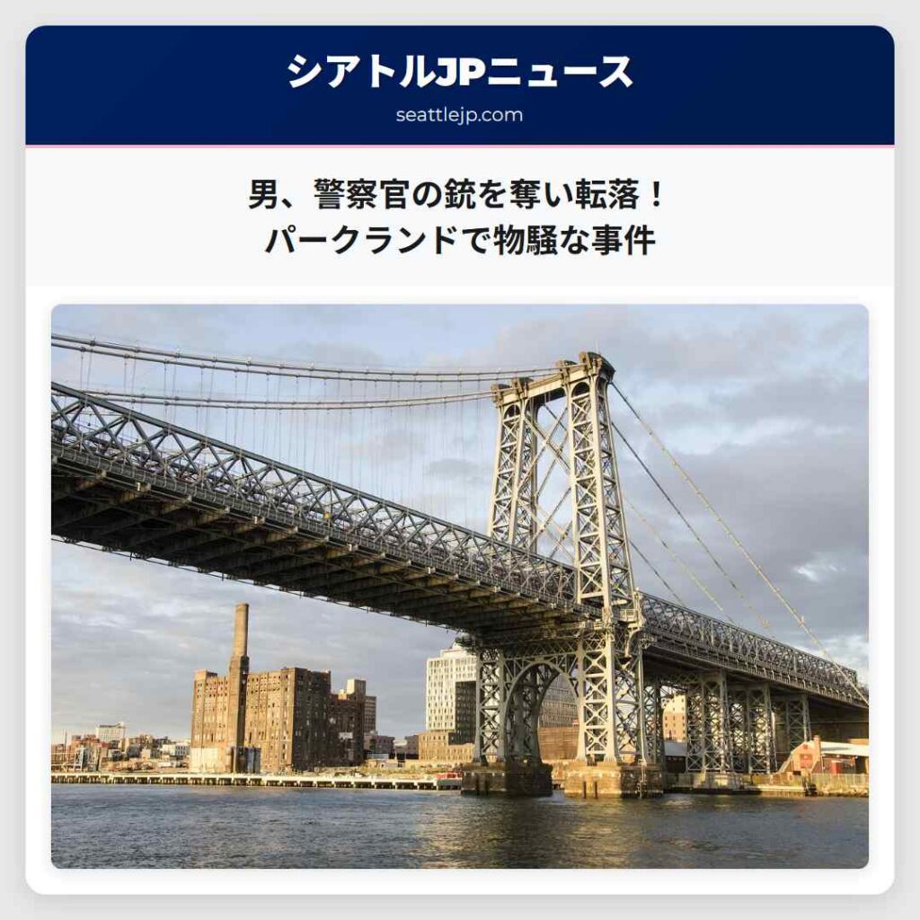 男、警察官の銃を奪い転落！パークランドで物騒な事件
