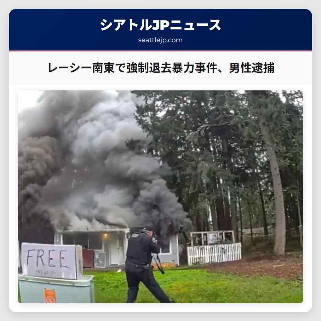 レーシー南東で強制退去暴力事件、男性逮捕