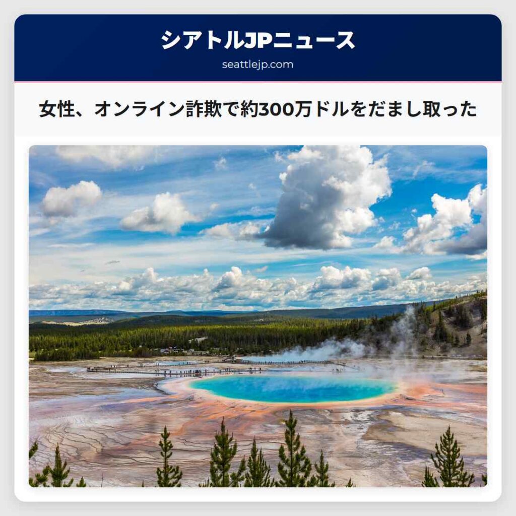 女性、オンライン詐欺で約300万ドルをだまし取った