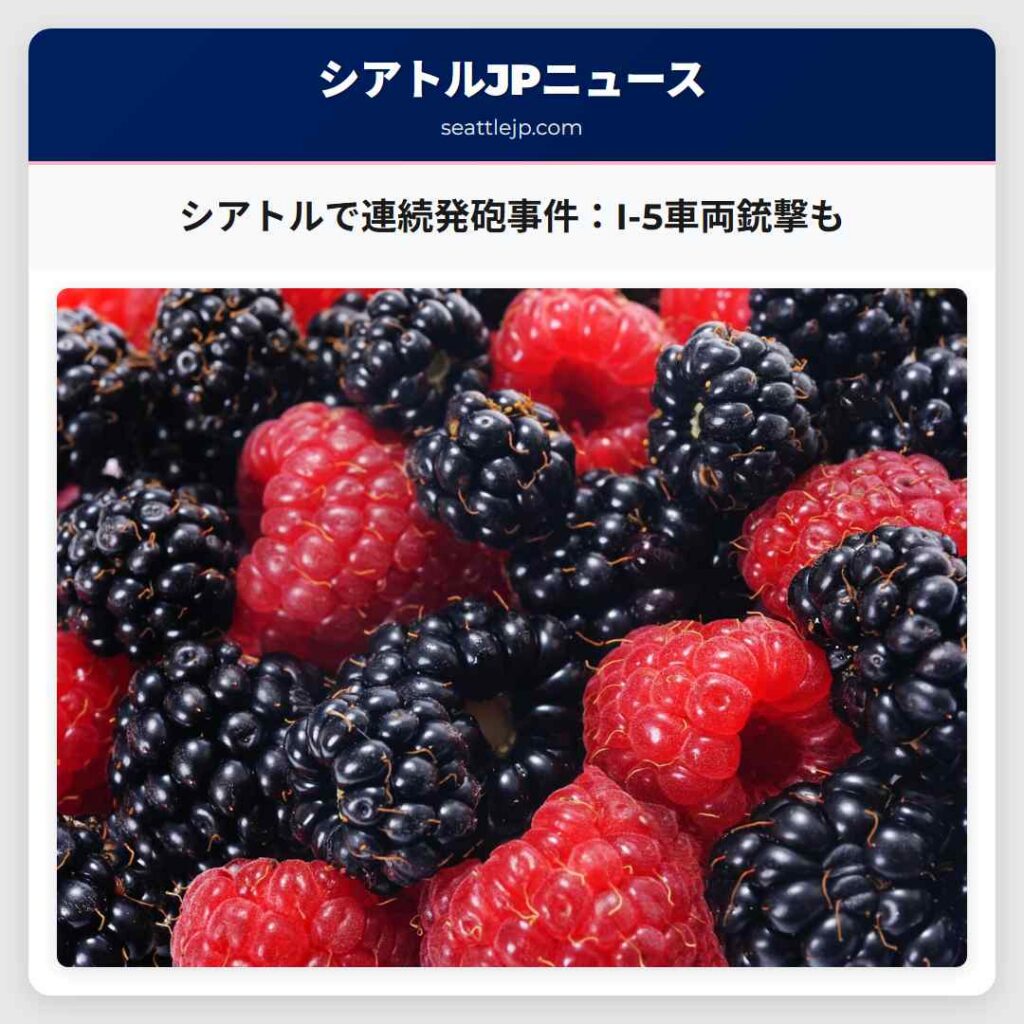シアトルで連続発砲事件：I-5車両銃撃も
