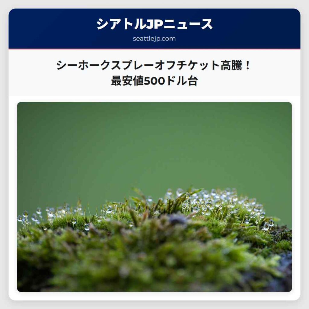 シーホークスプレーオフチケット高騰！最安値500ドル台