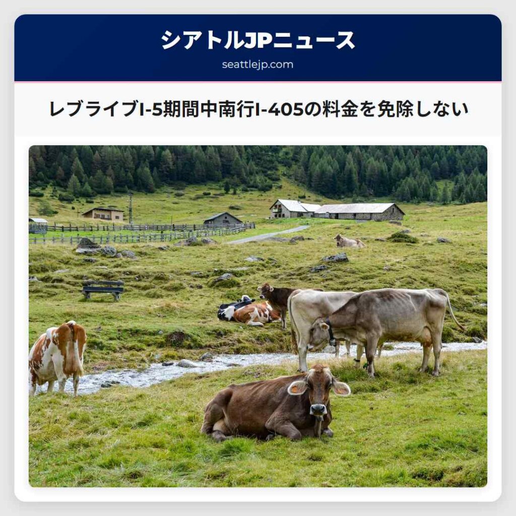 レブライブI-5期間中南行I-405の料金を免除しない