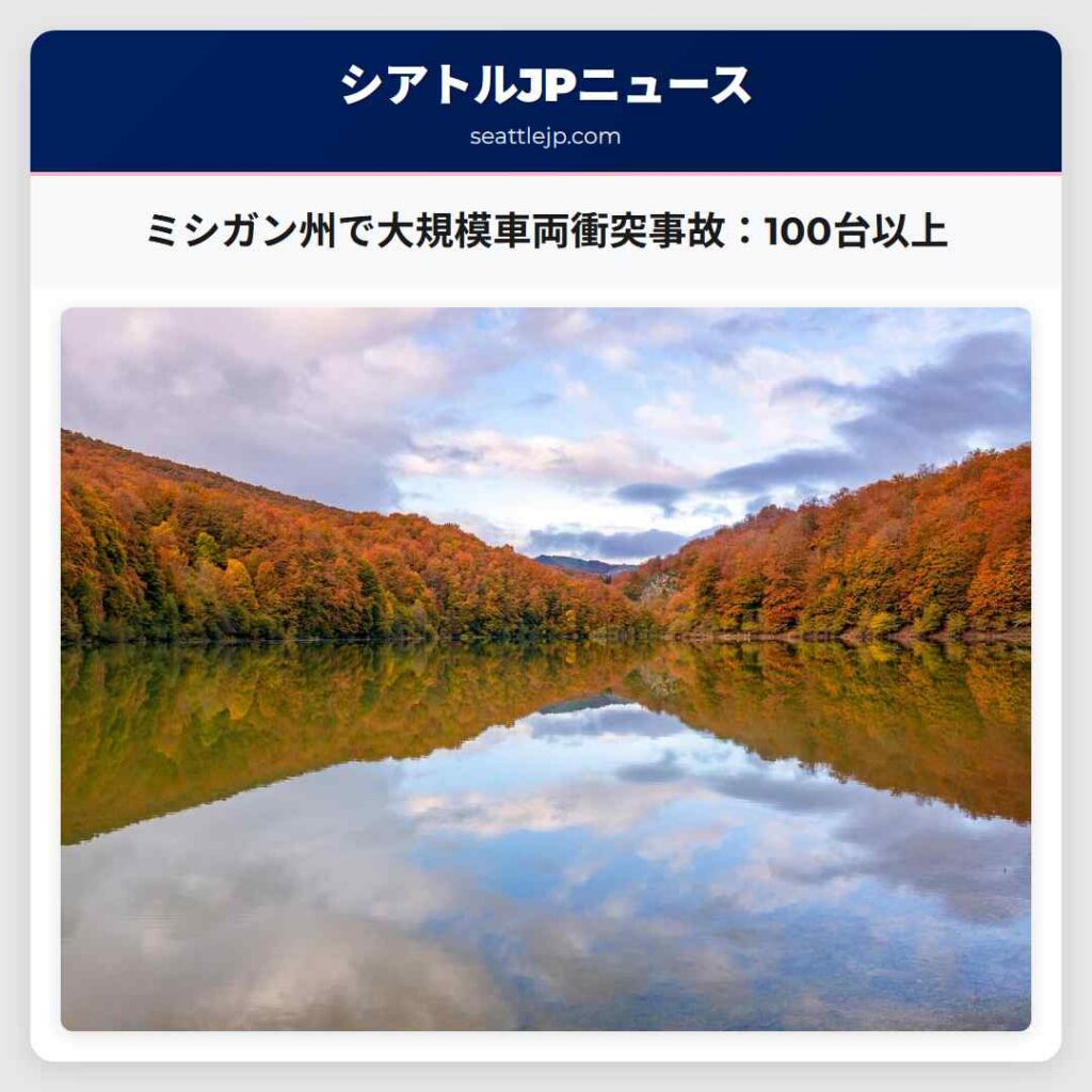 ミシガン州で大規模車両衝突事故：100台以上