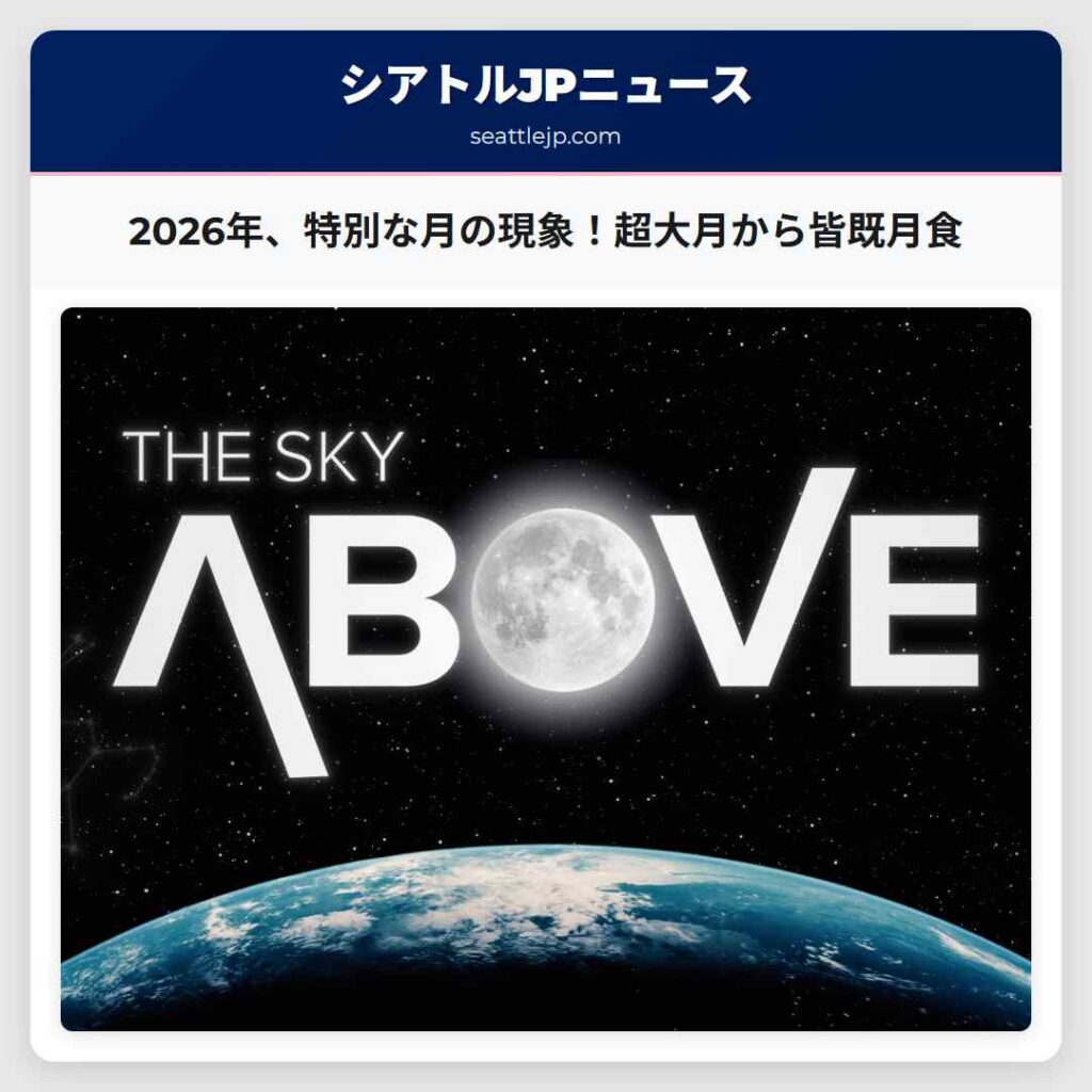 2026年、特別な月の現象！超大月から皆既月食
