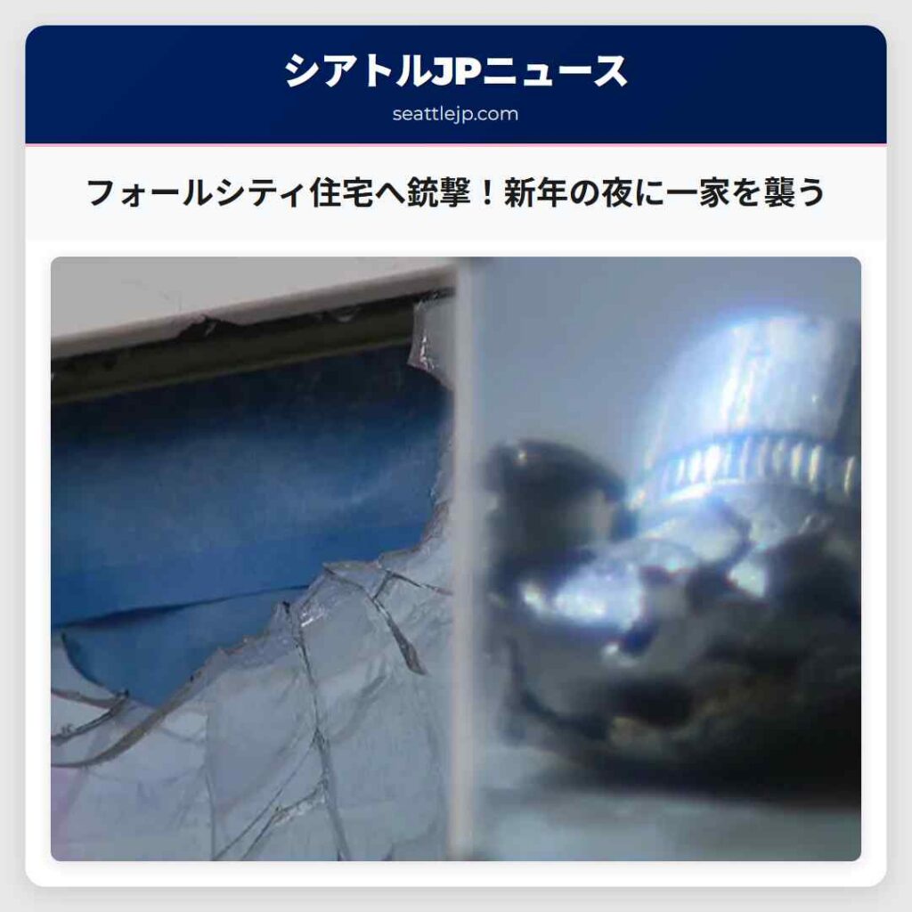 フォールシティ住宅へ銃撃！新年の夜に一家を襲う