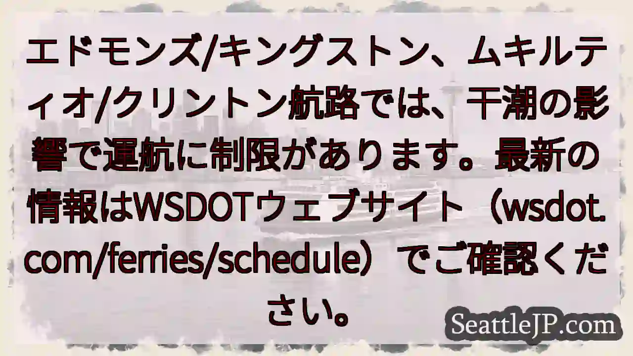 航路に遅延あり！最新情報を確認