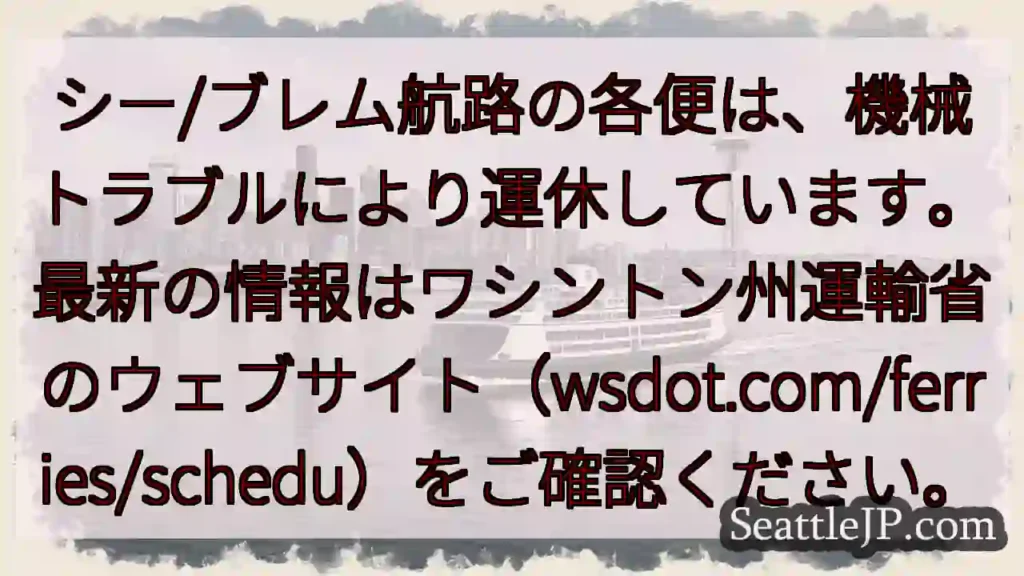 フェリー運休！最新情報を確認