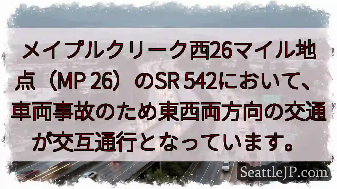 SR542 交通規制：交互通行