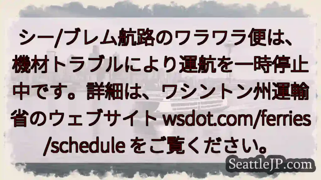 シー/ブレム航路：一時運休