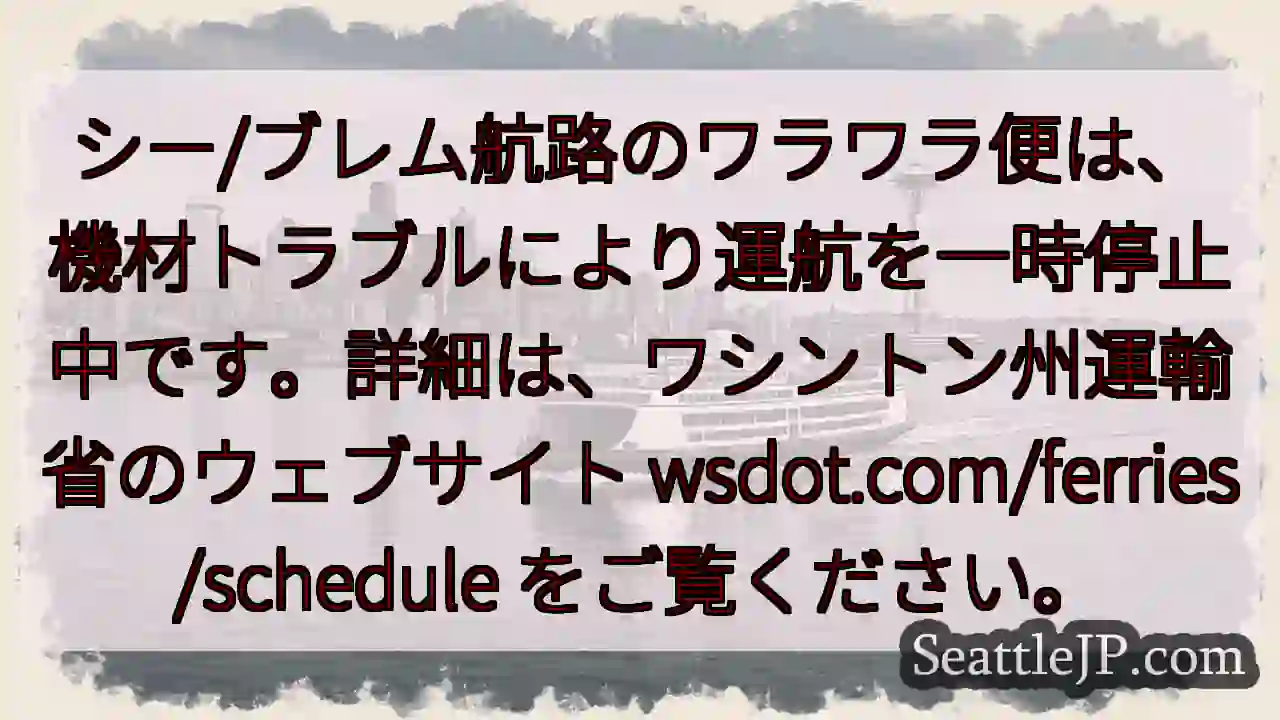シー/ブレム航路：一時運休