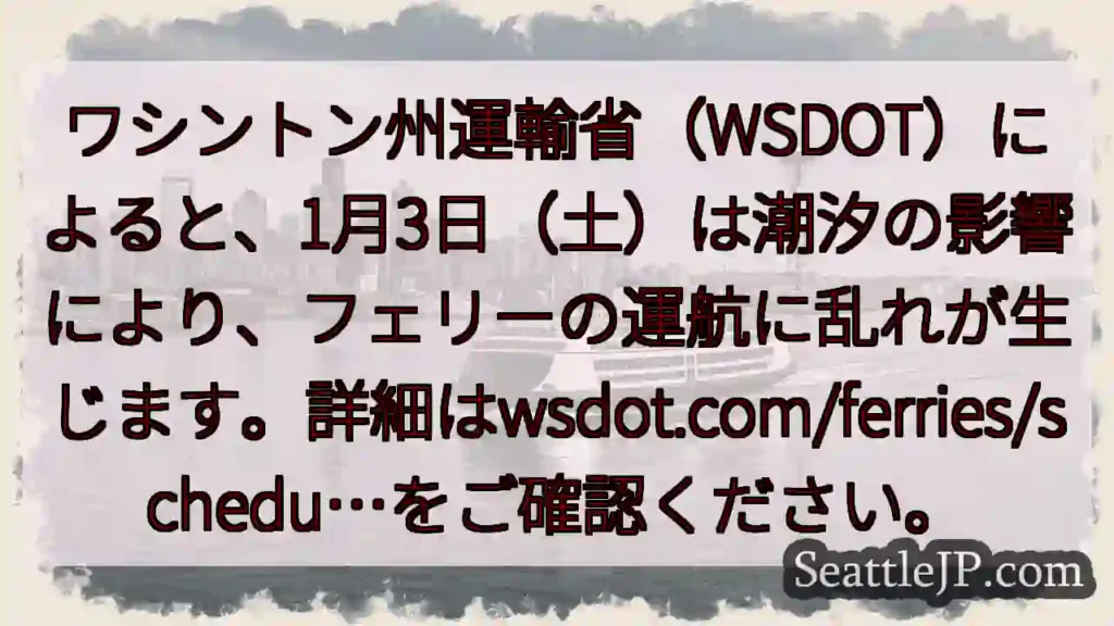 1/3 フェリー、乱れ注意！