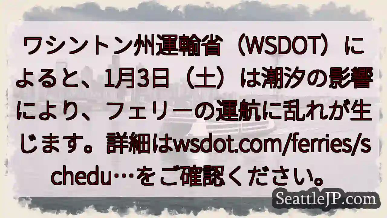 1/3 フェリー、乱れ注意！