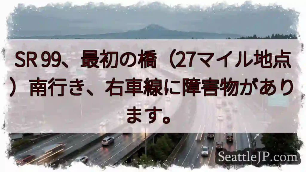 SR99 障害物！右車線