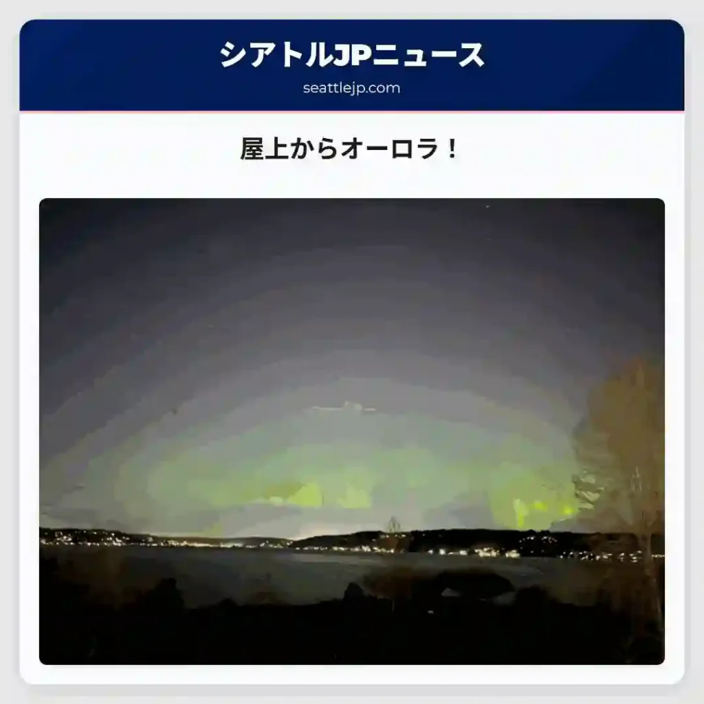 屋上からオーロラ！