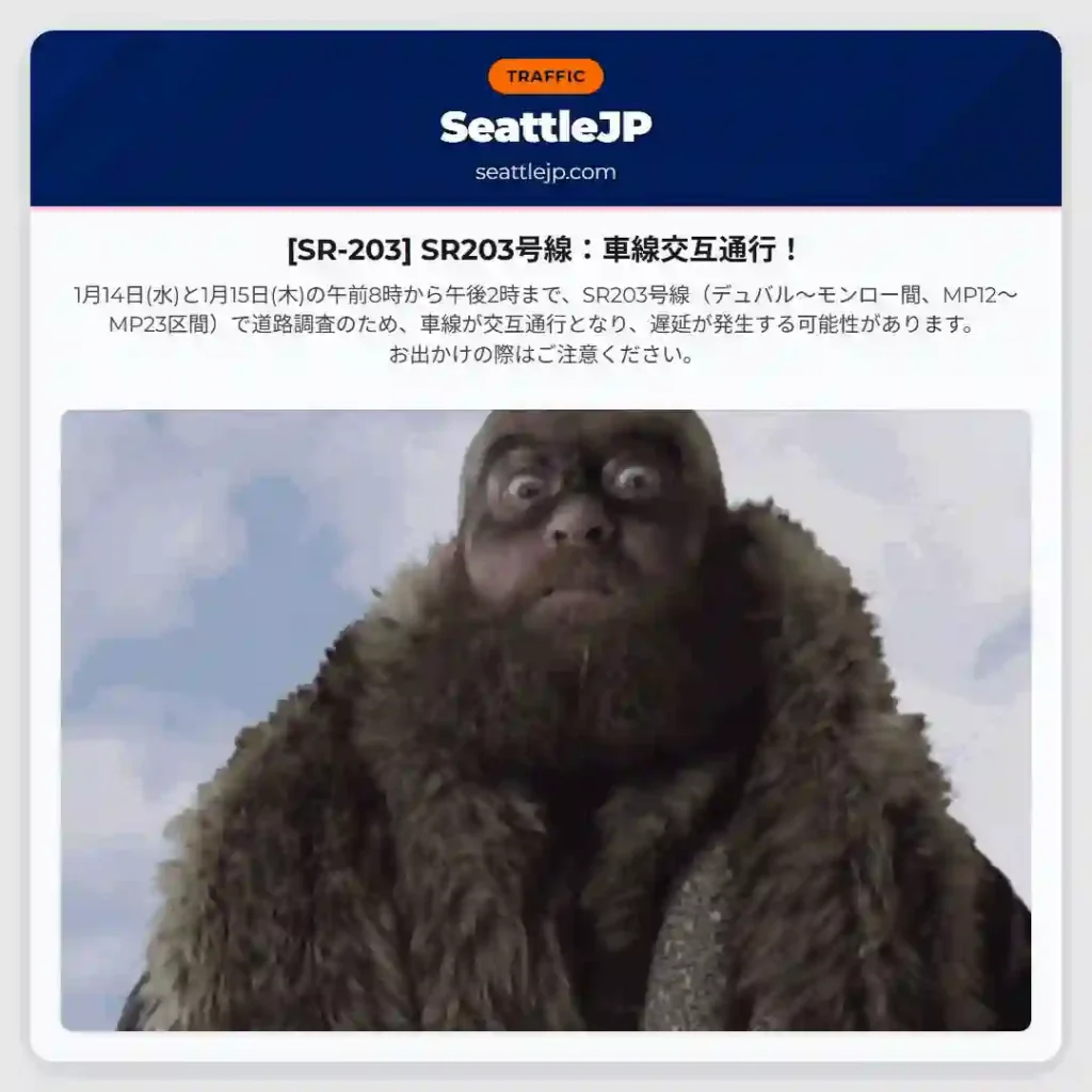 [SR-203] SR203号線：車線交互通行！