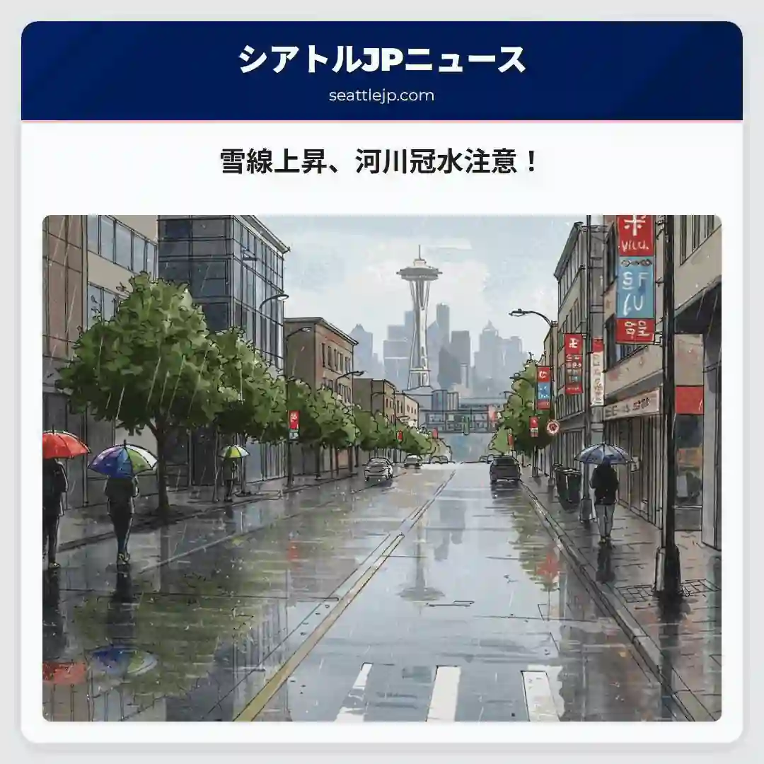 雪線上昇、河川冠水注意！