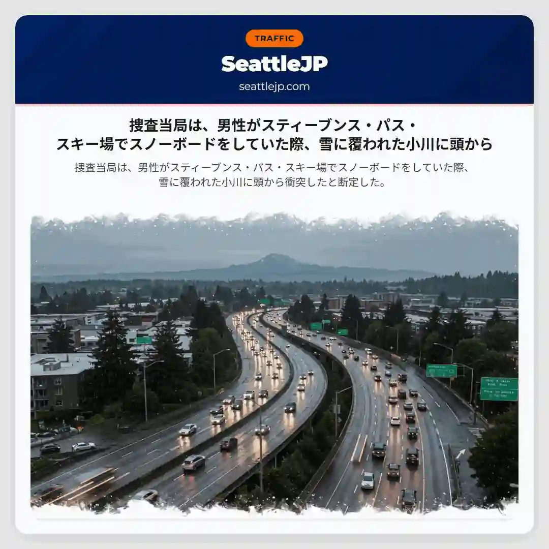 捜査当局は、男性がスティーブンス・パス・スキー場でスノーボードをしていた際、雪に覆われた小川に頭から