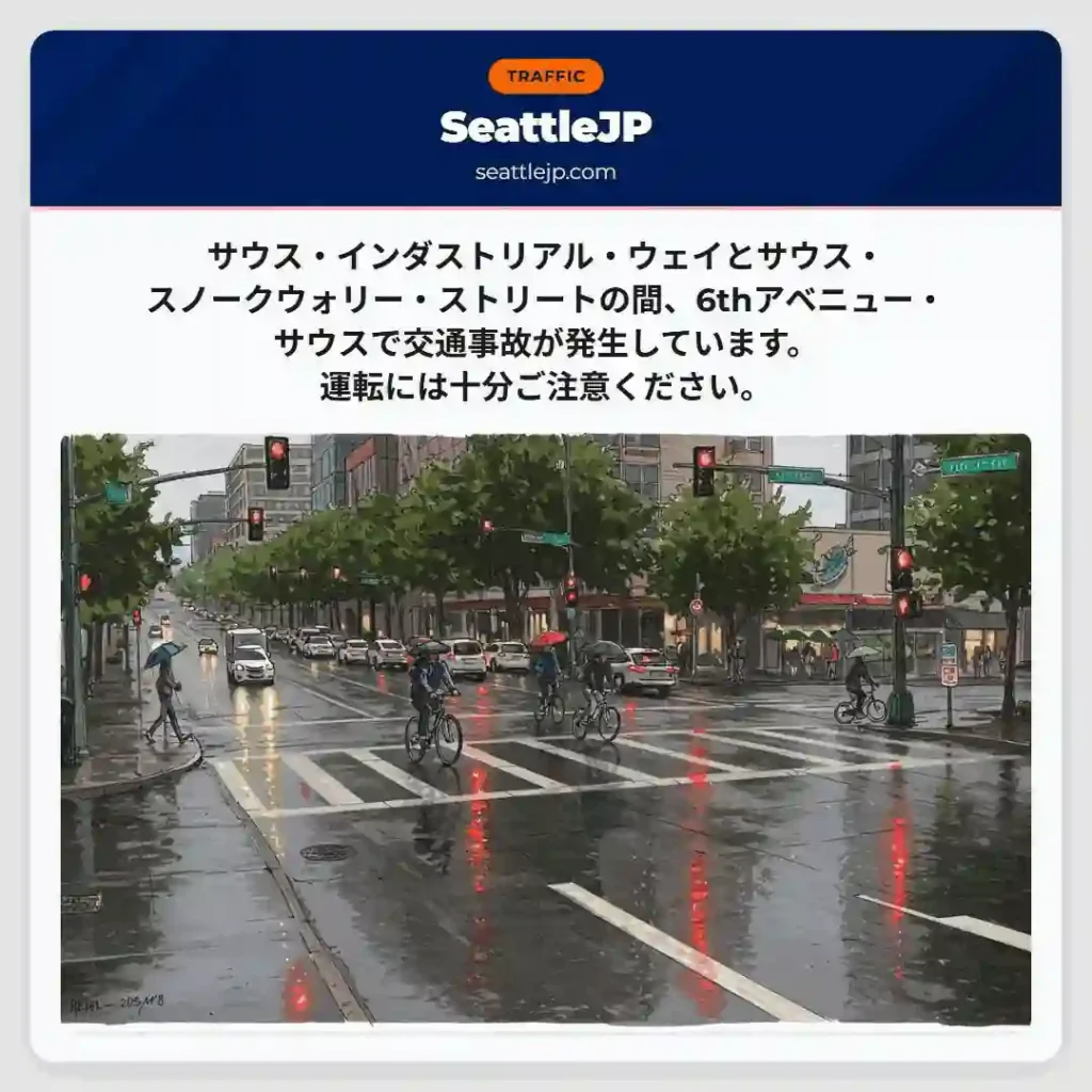 事故発生！6th Ave S 注意！