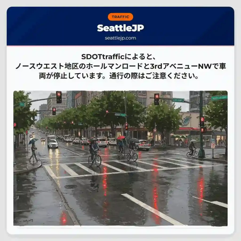 ホールマンロードで車両停止！