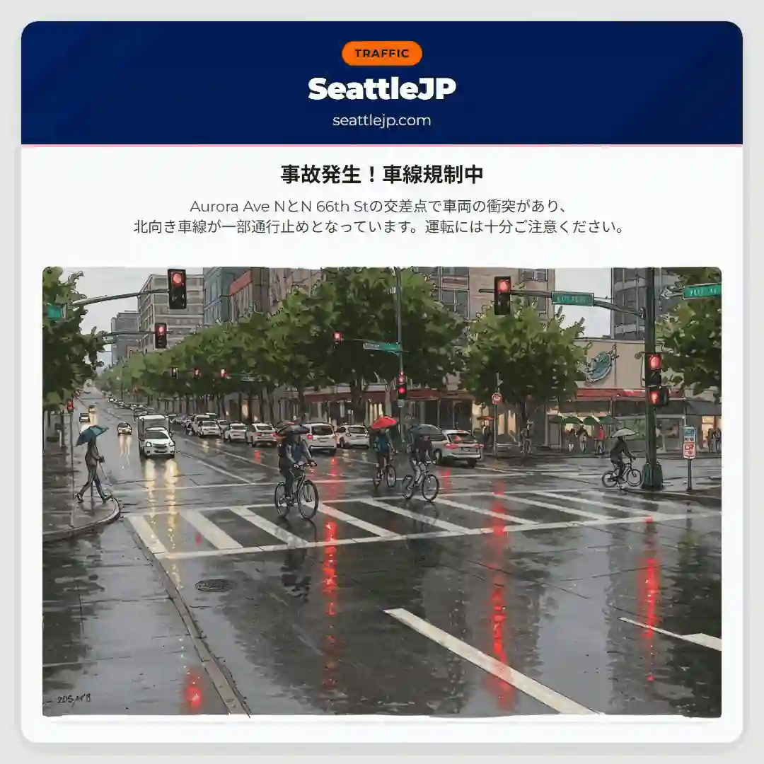 事故発生！車線規制中