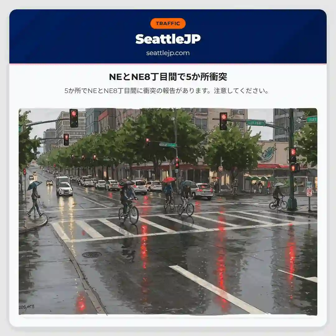 NEとNE8丁目間で5か所衝突