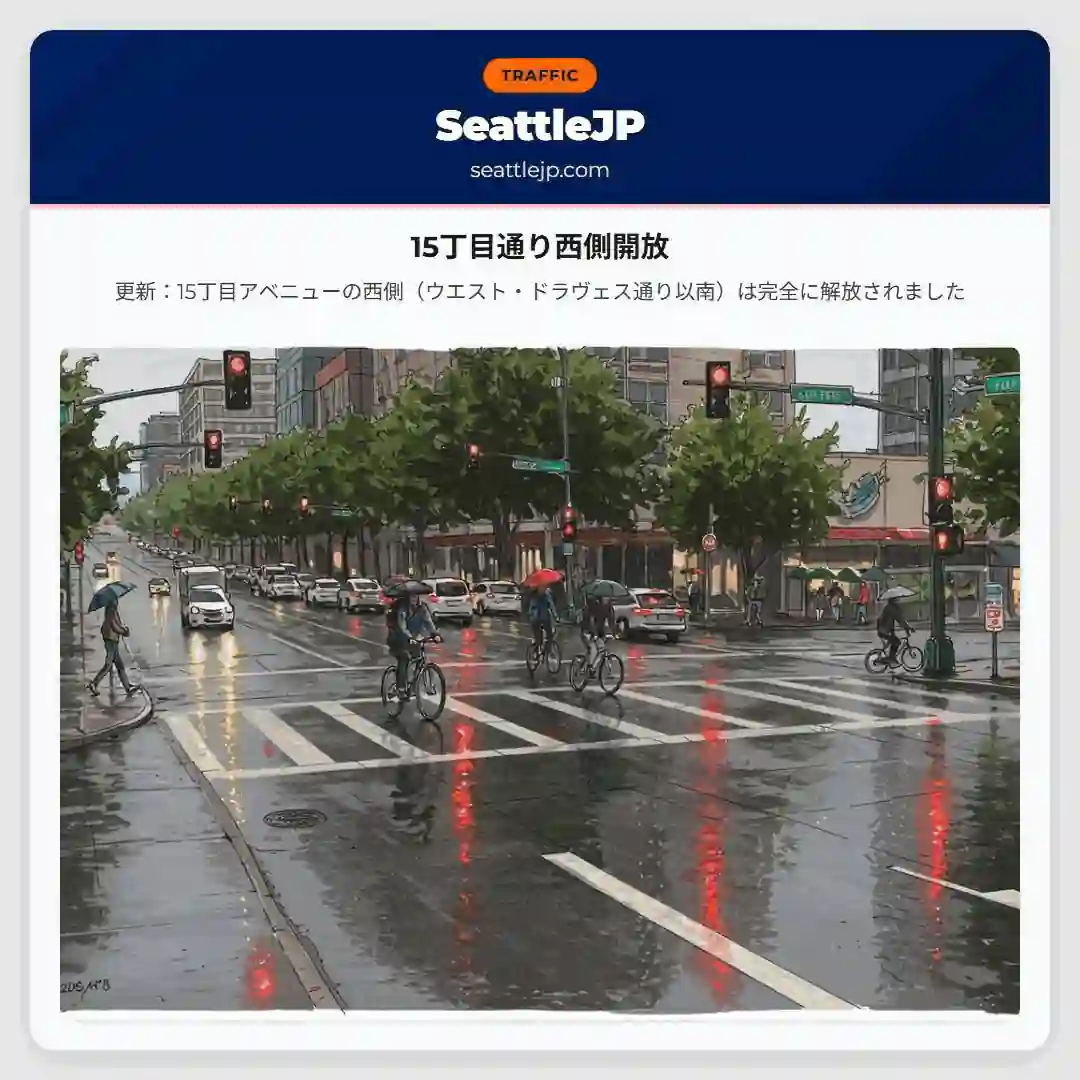 15丁目通り西側開放