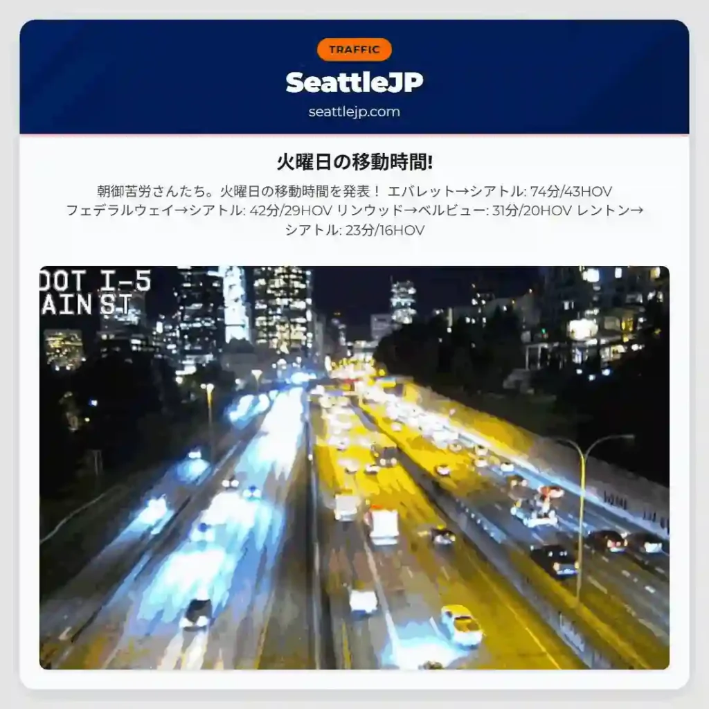 火曜日の移動時間!