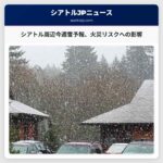 シアトル周辺に今週雪の予報、火災リスクへの影響