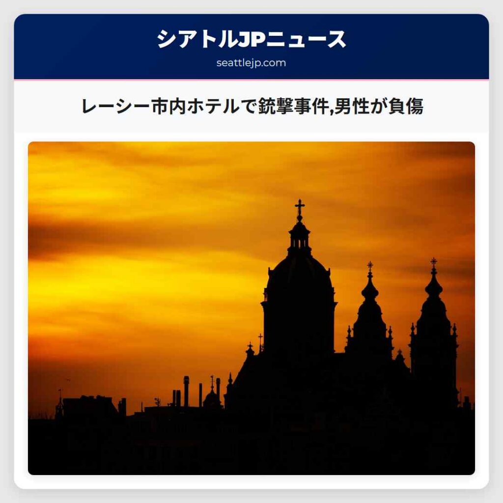 レーシー市内ホテルで銃撃事件,男性が負傷
