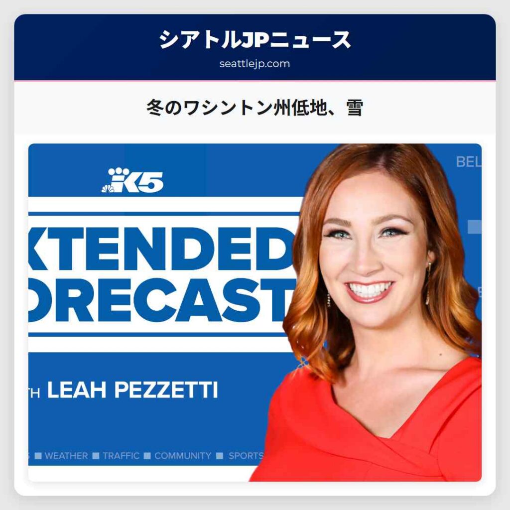 冬のワシントン州低地、雪