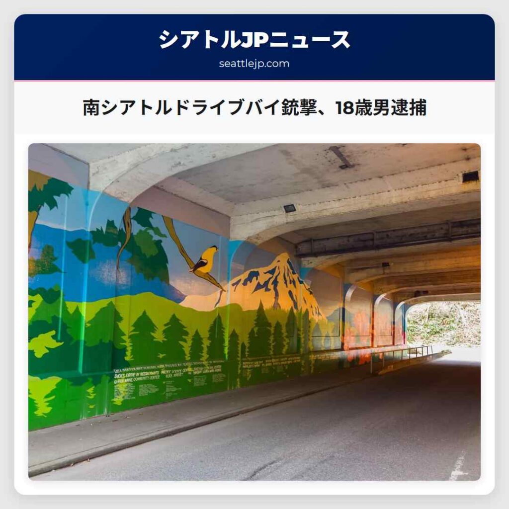 南シアトルドライブバイ銃撃、18歳男逮捕