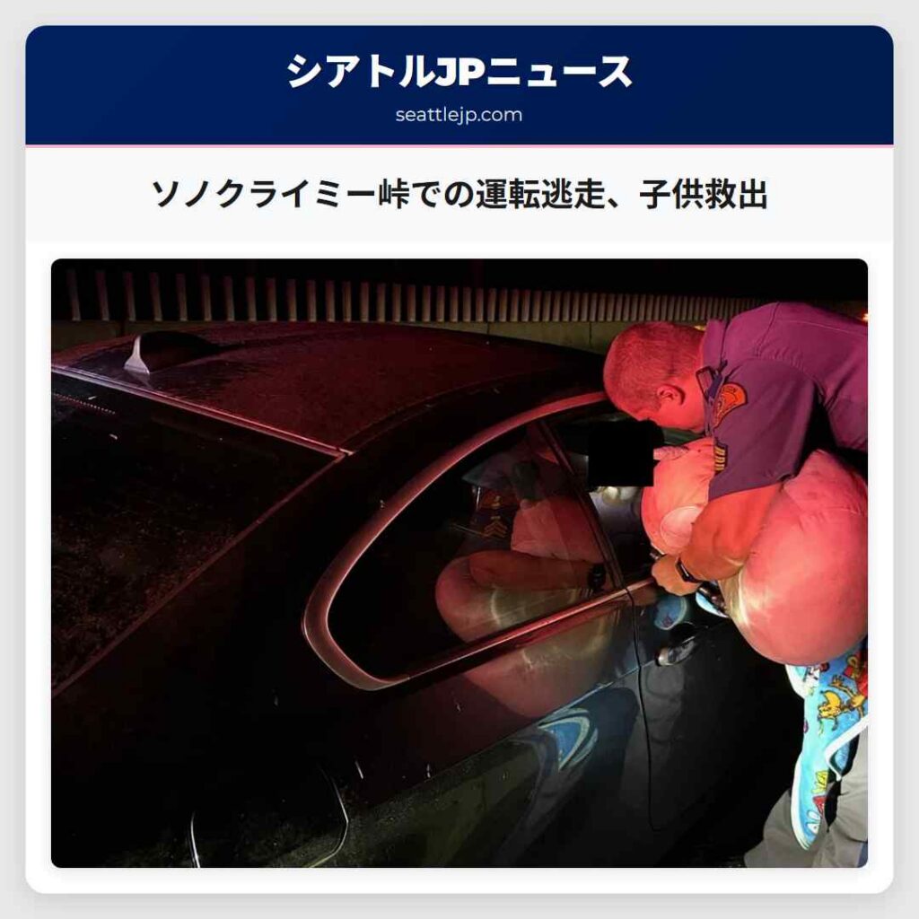 ソノクライミー峠での運転逃走、子供救出