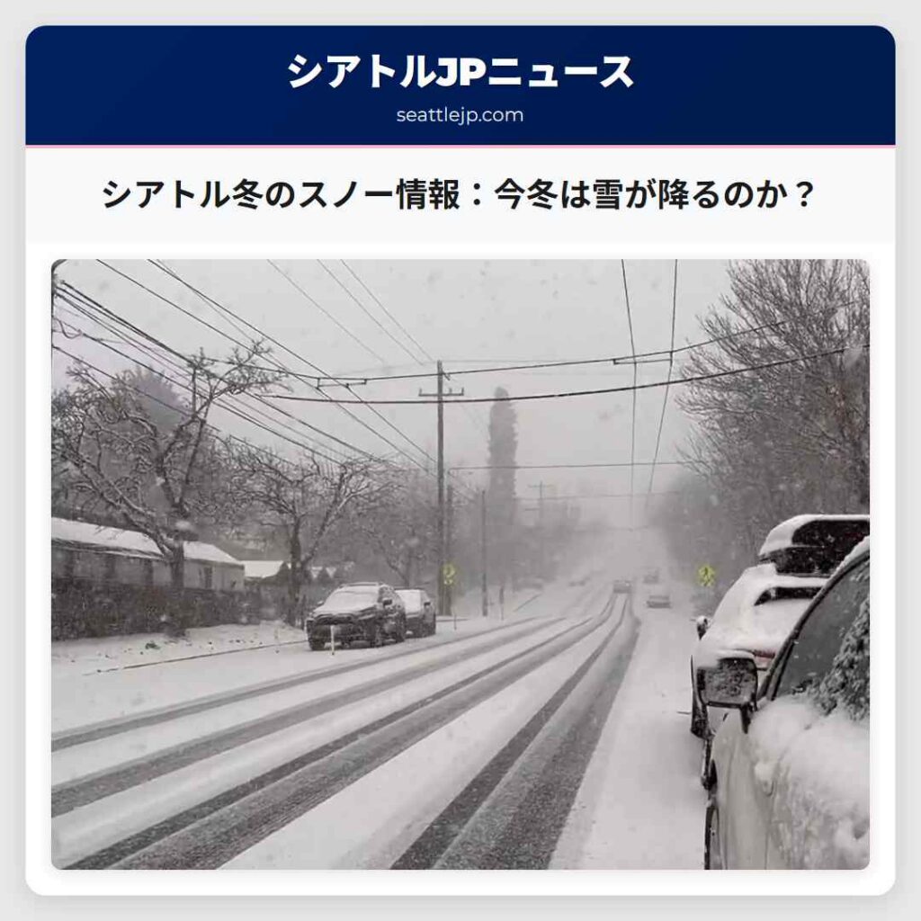 シアトル冬のスノー情報：今冬は雪が降るのか？