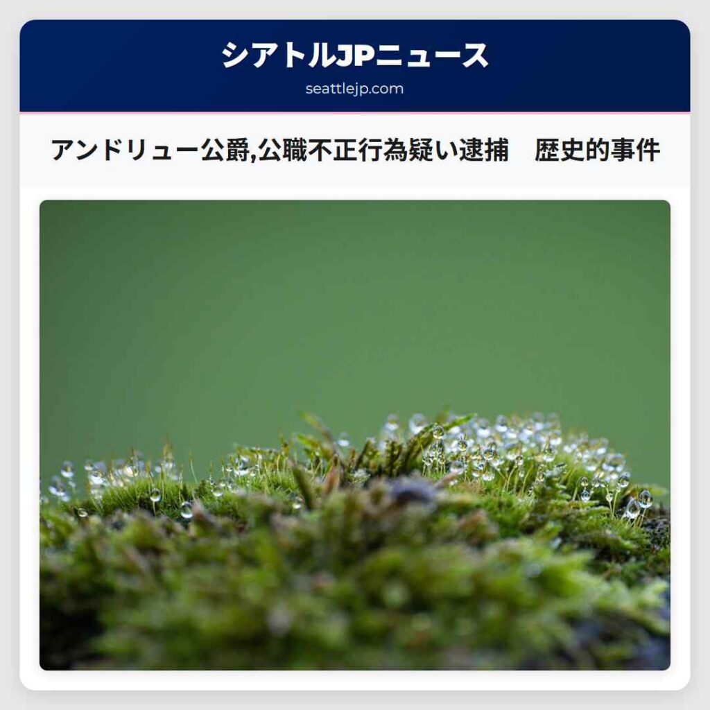 アンドリュー公爵,公職不正行為疑い逮捕　歴史的事件