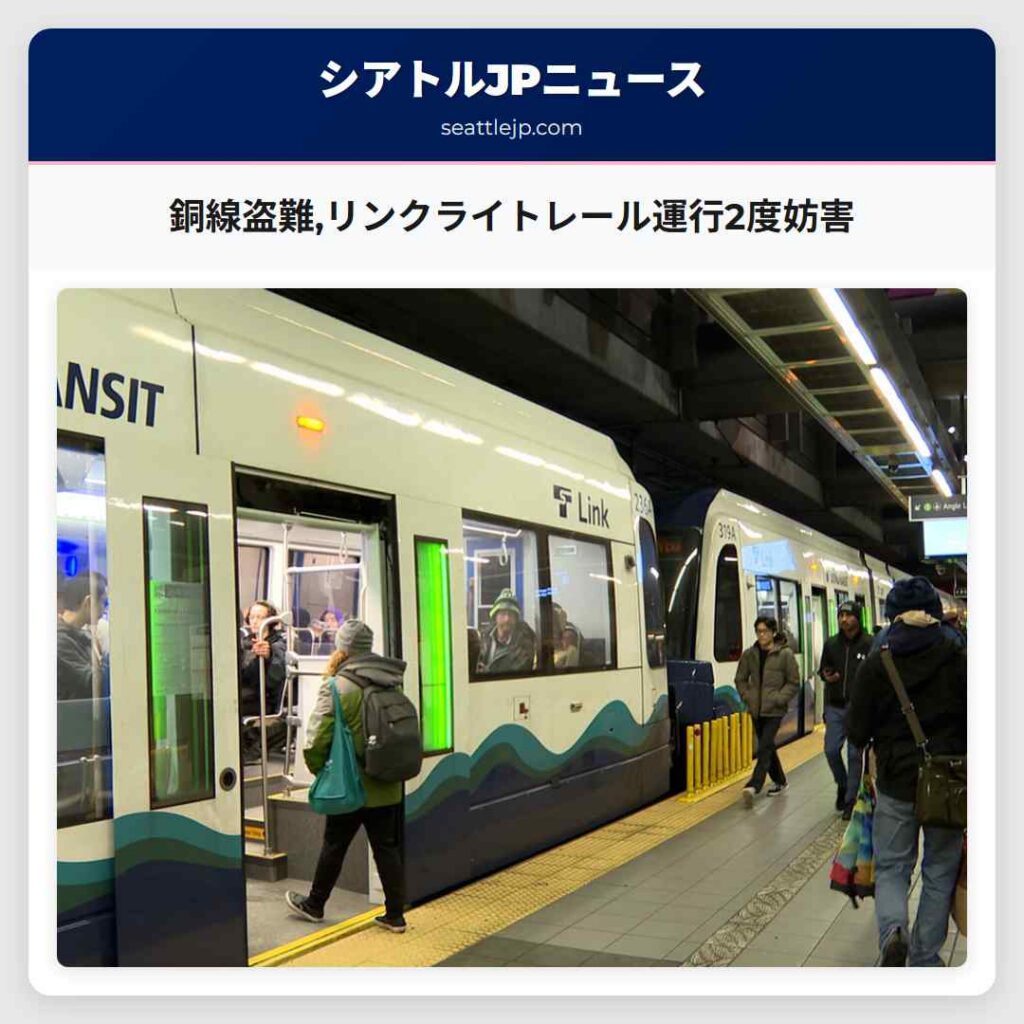 銅線盗難,リンクライトレール運行2度妨害