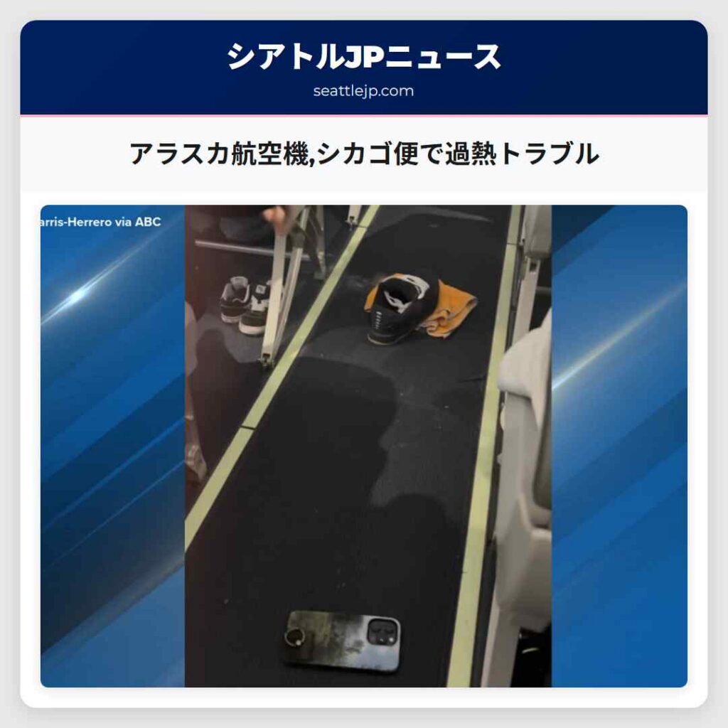 アラスカ航空機,シカゴ便で過熱トラブル