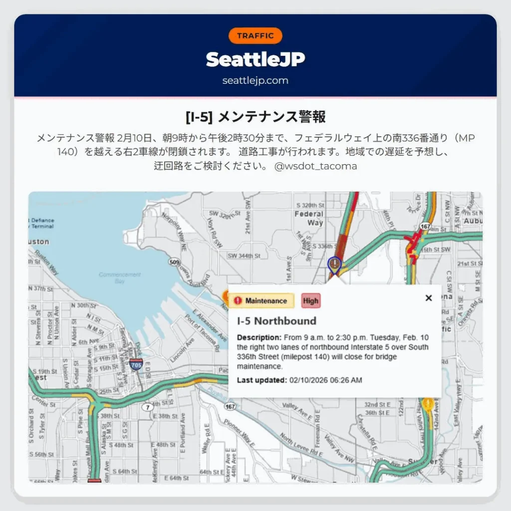 [I-5] メンテナンス警報