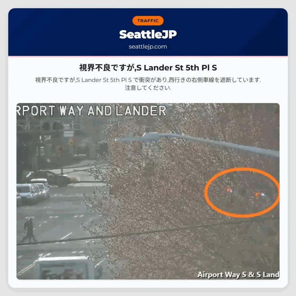 視界不良ですが,S Lander St 5th Pl S