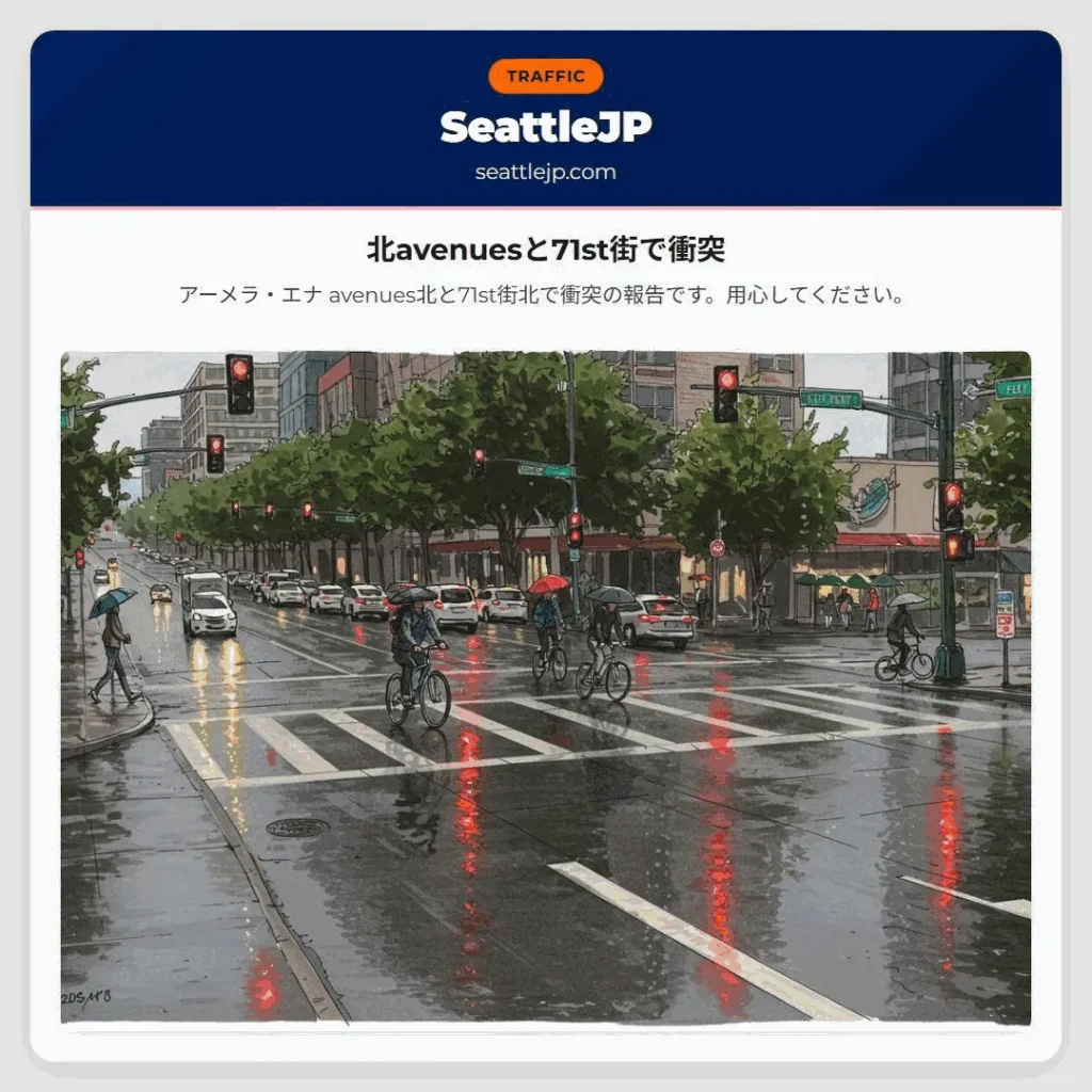 北avenuesと71st街で衝突