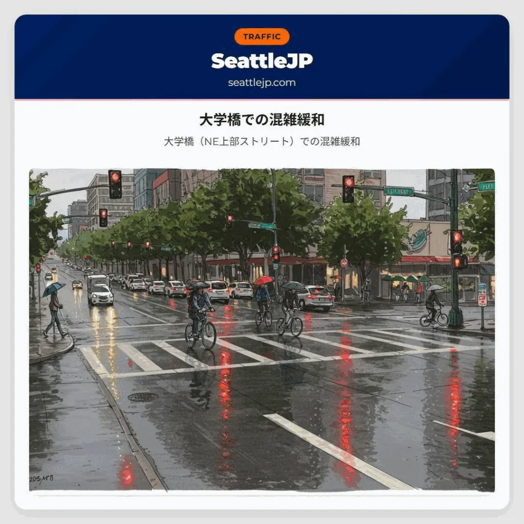 大学橋での混雑緩和