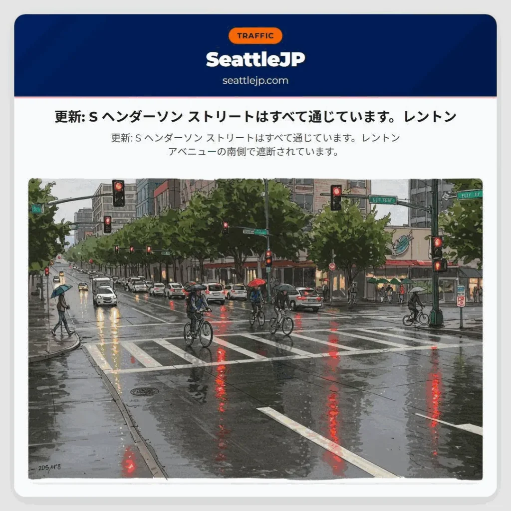 更新: S ヘンダーソン ストリートはすべて通じています。レントン