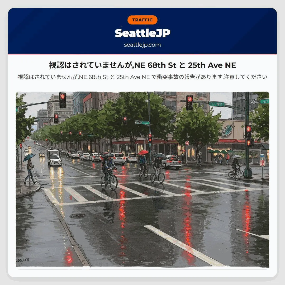 視認はされていませんが,NE 68th St と 25th Ave NE